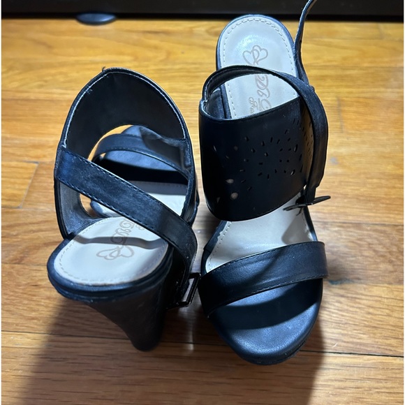 DbDk Fashion Black Wedge Sandals - Picture 3 of 11
